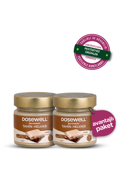 Dosewell Sürülebilir Tahin Helvası Sade 2’li Set – Rafine Şekersiz, Yerli Susamlı Kahvaltılık