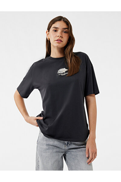 Koton Μπλουζάκι με κοντό μανίκι με λεπτομέρεια κέντημα