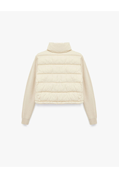 Koton Stand Collar Zipper Long Sleeve Pocket Slim Fit Puffer Jacket