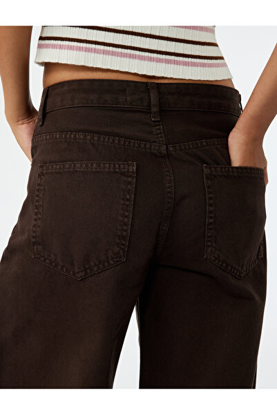 Koton Pamuklu Bol Kesim Geniş Paça Jean Pantolon - Loose Straight Fit Jean