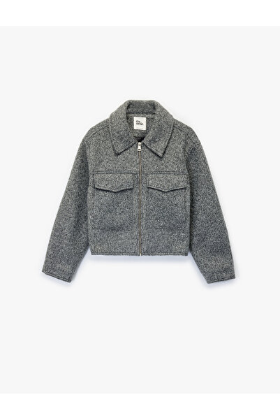 Koton Μακρυμάνικο πουκάμισο με φερμουάρ και γιακά Bomber Coat