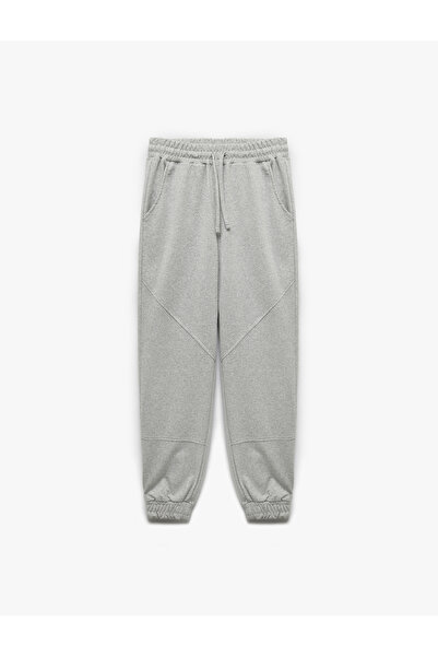 Koton Şardonlu Dikiş Detaylı Beli Bağcıklı Cepli Rahat Kalıp Jogger Eşofman Altı