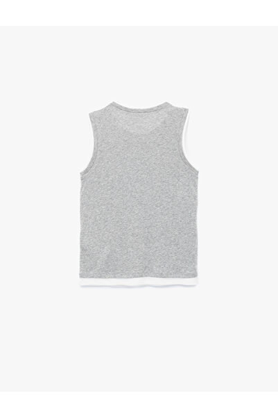 Koton Slim Fit Crew Neck Piping Sleeveless Blouse