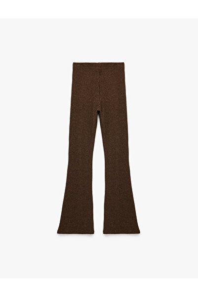 Koton Kaşkorse Kumaş Viskon Karışımlı İspanyol Paça Yüksek Bel Pantolon