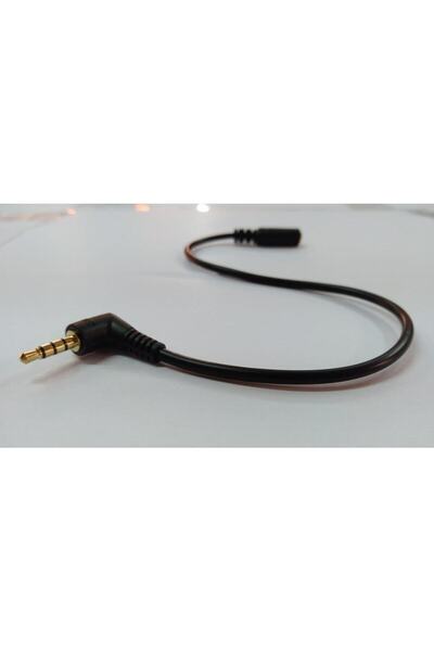 Mykablo 3.5 Mm Stereo 4 Boğumlu (trrs) 90 Derece Uzatma Kablosu 20 Cm
