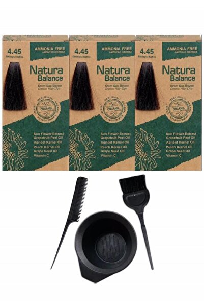 NATURABALANCE NATURA BALANCE SAÇ BOYASI 4.45 ETKİLEYİCİ KAHVE 3 ADET+SAÇ BOYA...
