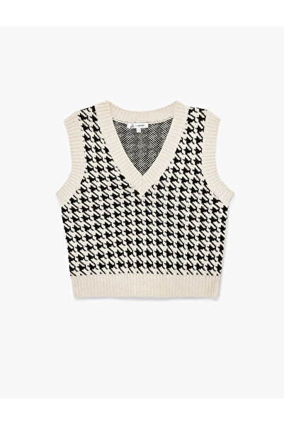 Koton V-образно деколте без ръкави трикотажен пуловер