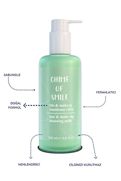 ChimeOfSmile Doğal Formüllü Yüz Ve Makyaj Temizleme Sütü: Sabunsuz, Ferahlatı...