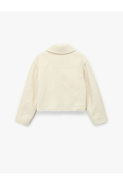 Koton Long Sleeve Zippered Shirt Collar Bomber Coat