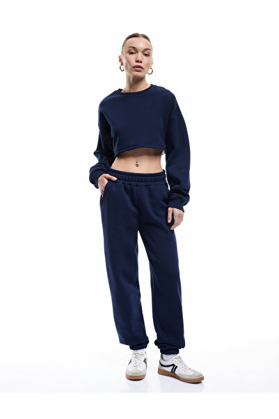 Koton Şardonlu Cepli Beli Lastikli Oversize Jogger Eşofman Altı