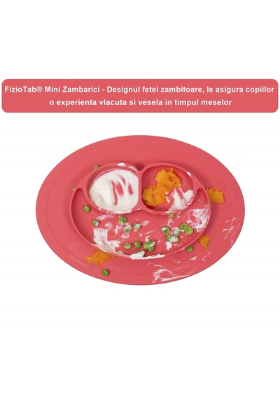 FizioTab Farfurie compartimentata din silicon FizioTab®, bol de invatare/mancare din silicon copii, 3 zone