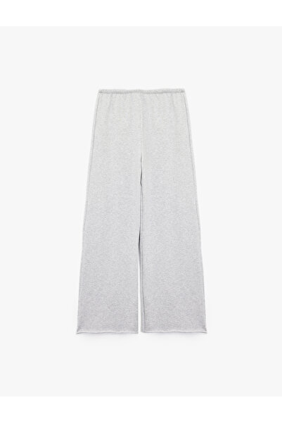 Koton Beli Lastikli Yüksek Bel İspanyol Paça Uzun Eşofman Altı