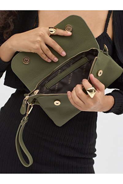 Meskanto Alina Genuine Leather Clutch Hand and Shoulder Bag