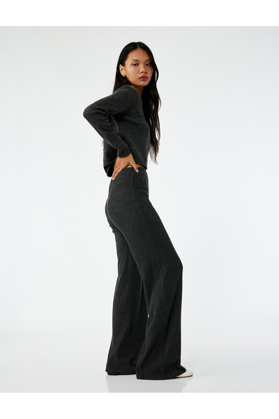 Koton Pantaloni largi cu țesătură confortabilă