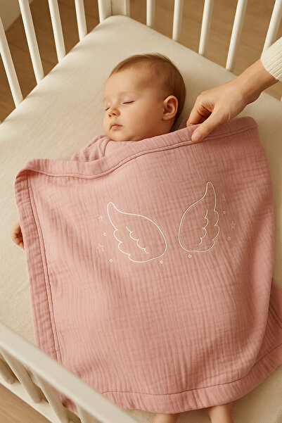 Wellgro Muslin Baby Blanket Pink