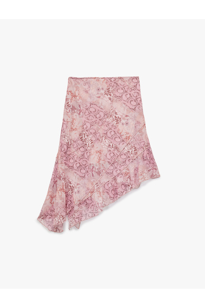 Koton Asymmetrical Cut High Waist Layered Midi Tulle Skirt