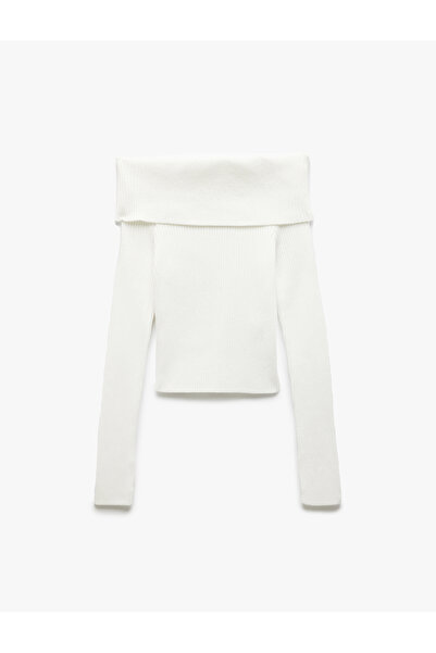 Koton Off-The-Shoulder Knitwear Slim Fit Sweater