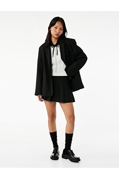 Koton Normal Bel Pileli Mini Etek