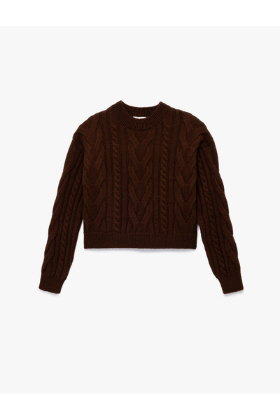 Koton Pulover tricotat cu mânecă lungă și gât cu șapcă