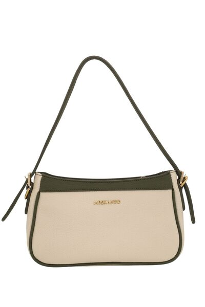 Meskanto Baget Genuine Leather Double Color Strap Hand and Shoulder Bag