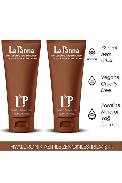 La Panna Coffee & Coconut Milk Parlaklık Veren Besleyici Vücut Kremi 200 ml x2