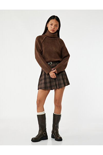 Koton Трикотажен пуловер с висока яка и дълъг ръкав