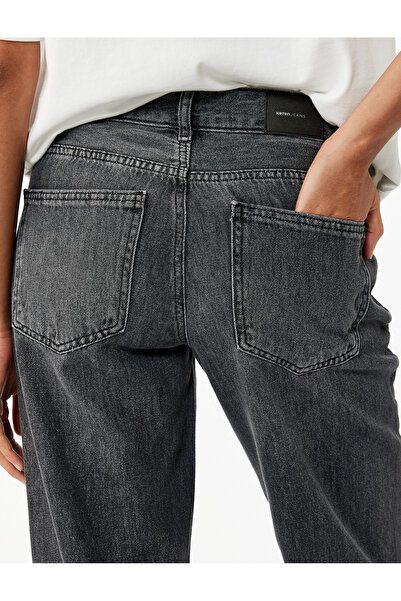 Koton Regular Waist Straight Leg Jeans with Washable Pockets - Longer Straight Fit Jean