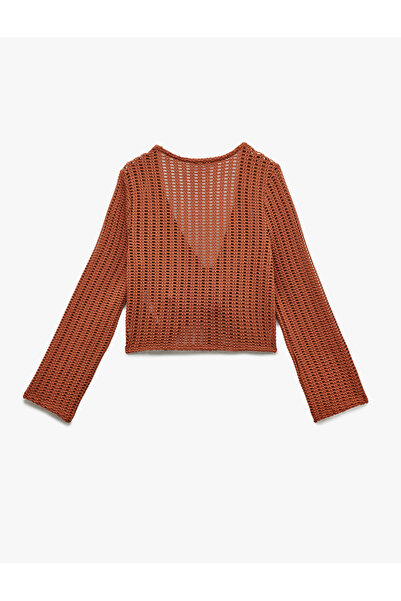 Koton Βαμβακερή δεμένη μακρυμάνικη ζακέτα