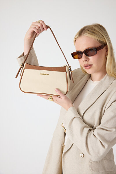 Meskanto Baget Genuine Leather Double Color Strap Hand and Shoulder Bag