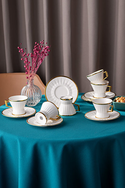 İSTANBUL PORSELEN طقم فناجين قهوة إمسان أشيان لـ 6 أشخاص