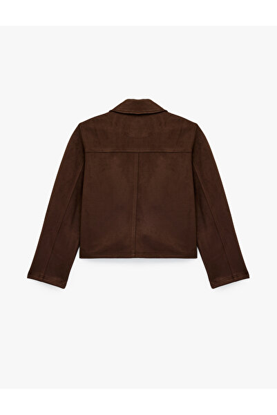 Koton Cămașă clasică cu mânecă lungă din piele artificială, cu guler și buzunar cu nasturi rapidi