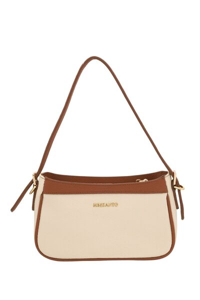 Meskanto Baget Genuine Leather Double Color Strap Hand and Shoulder Bag