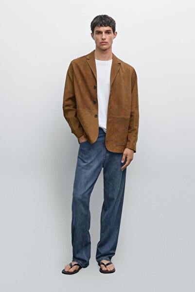 Massimo Dutti %100 nubuk deri blazer