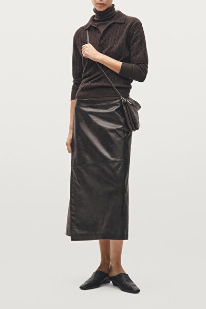 Massimo Dutti Bölmeli küçük deri çanta