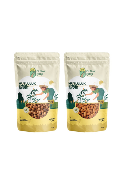 Karlıoğlu Çiğ Fındık 1kg + Çiğ Badem 1kg