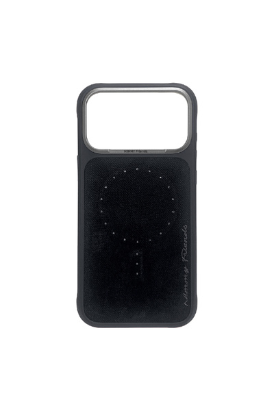 Nimmy iPhone 17 Pro Uyumlu MagSafe Özellikli Keten Kumaş Taş Detaylı Magnetic...