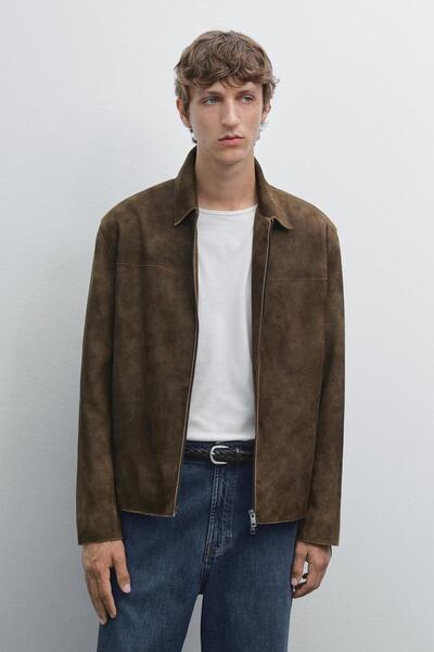 Massimo Dutti Süet keçi derisi ceket