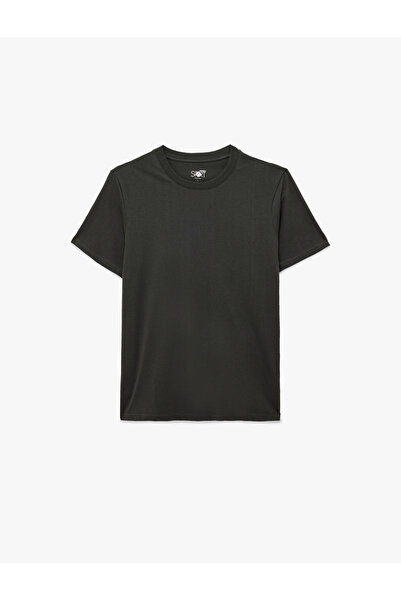 Koton Rahat Kalıp Kısa Kollu Baskı Detaylı Bisiklet Yaka Basic Spor Tişört