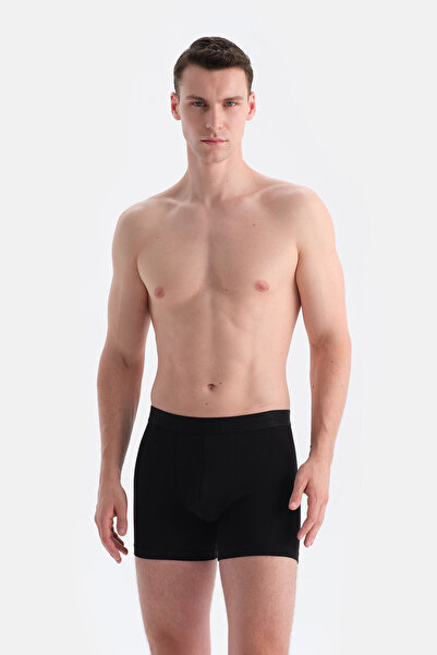 Dagi Black Plain Cotton Boxer