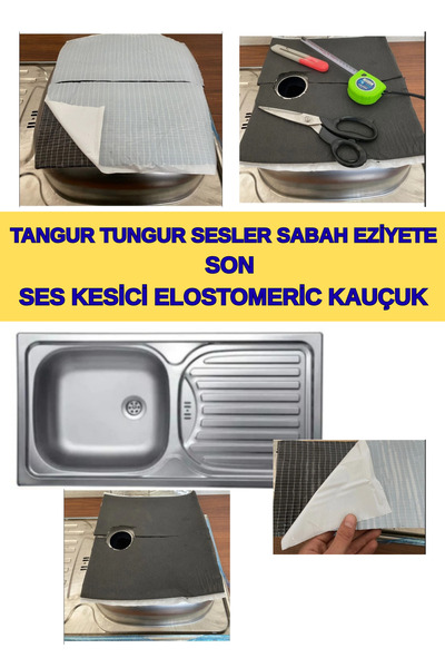 KL HOME LAVABO ŞUNGUR ŞANGURTU SESLERE SON-LAVABO ALTINA SES KESİCİ YALITIM LEVHA 30x15cm= 2 ADET