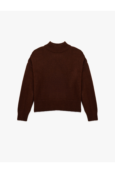 Koton Основен трикотажен пуловер с яка и дълги ръкави