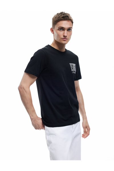 Koton Kısa Kollu Bisiklet Yaka Regular Fit Pamuklu Baskılı Tişört