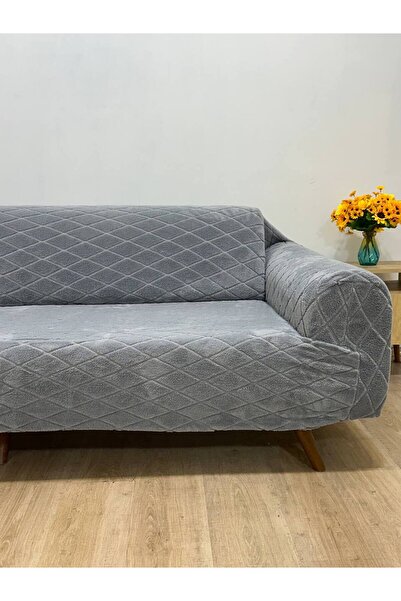 riselerhome Gri Lastikli Koltuk Örtüsü 3’lü Yıkanabilir Esnek Koltuk Kılıfı | Leke Tutmaz Çekyat Kanepe Örtüsü”