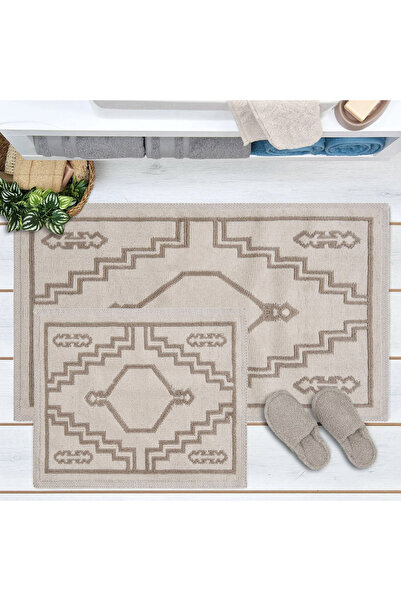 Evidea Mekana garnitura od 2 delova Kupatilski otirač - Ekru / Bež - 60x100 c...