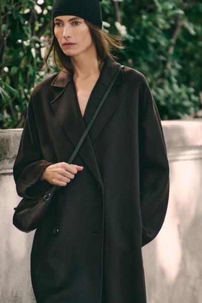 Massimo Dutti Küçük kalın süet deri çanta