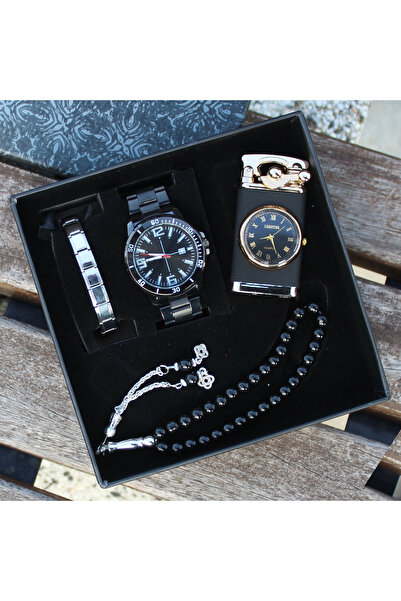 saat&istasyonu Erkek Kol Saat Seti Tesbih Bileklik Spor Erkek Saat Seti