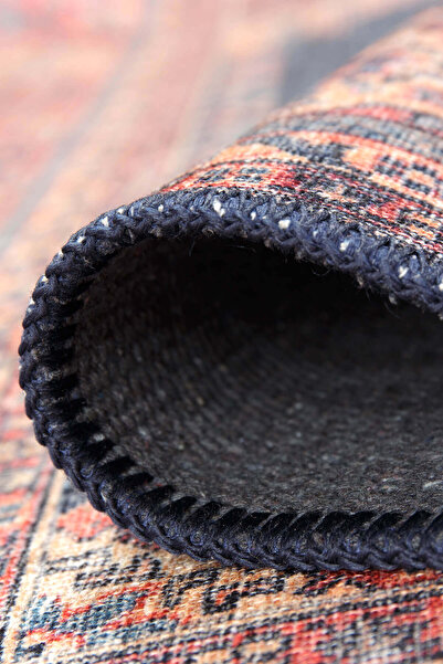 ARTLOOP Blues Vintage Desenli Dokuma Taban Dekoratif Lacivert Halı AL 26