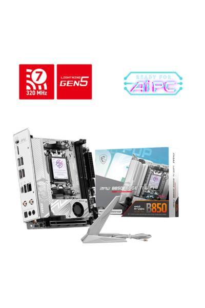 MSI MPG B850I EDGE TI WIFI DDR5 AMD B850 AM5 Soket 8200+(OC)MHz ITX Anakart