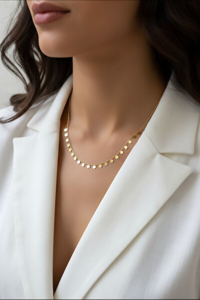 Utku Kuyumculuk 14 Ayar Yılan Zincirli Pullu Kolye