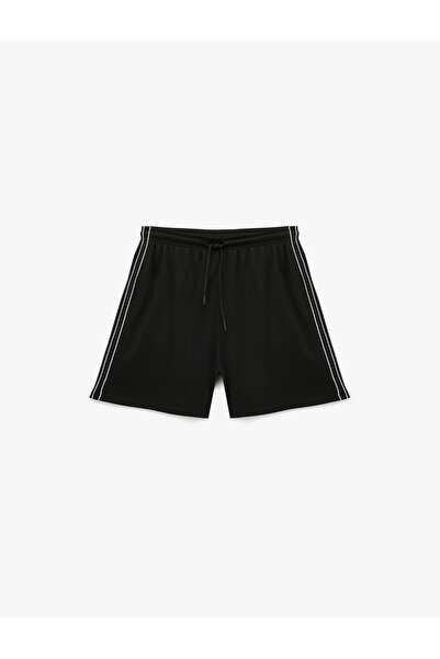 Koton Beli Bağlamalı Cepli Yanları Şerit Detaylı Kısa Spor Şort